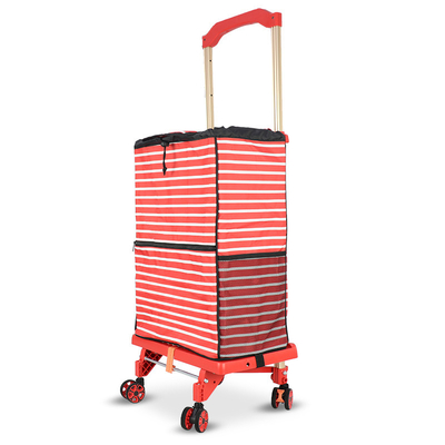 Durable Multifunctional 2 in 1 Push Carts Portable Foldable Stairs Climbing Shopping Trolley Easy Hand Carry Folding Trolley
